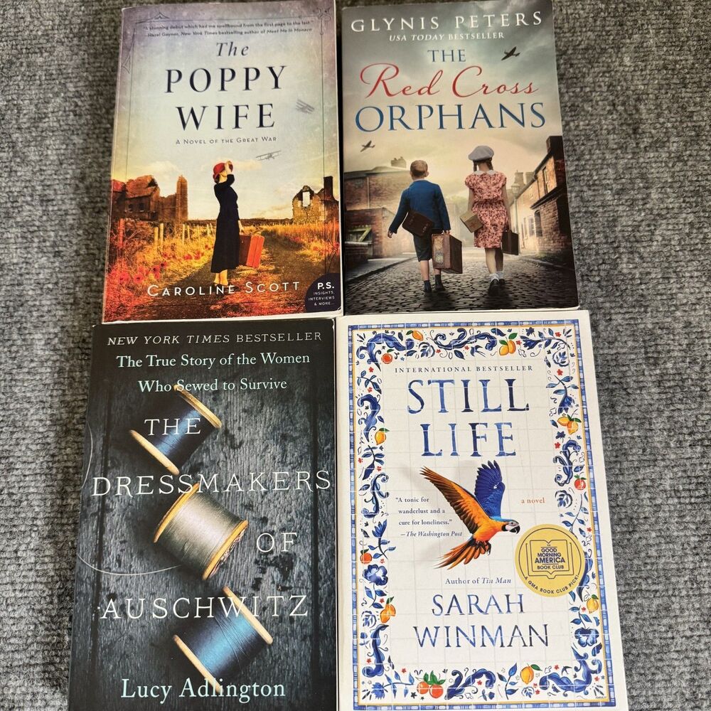 Lot of 4 Historical Fiction Books Poppy Wife Dressmakers Auschwitz Still Life